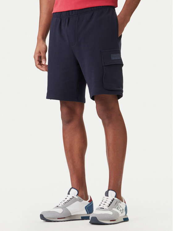 Napapijri Szorty sportowe N-Box Logo Cargo NP0A4I59 Granatowy Regular Fit