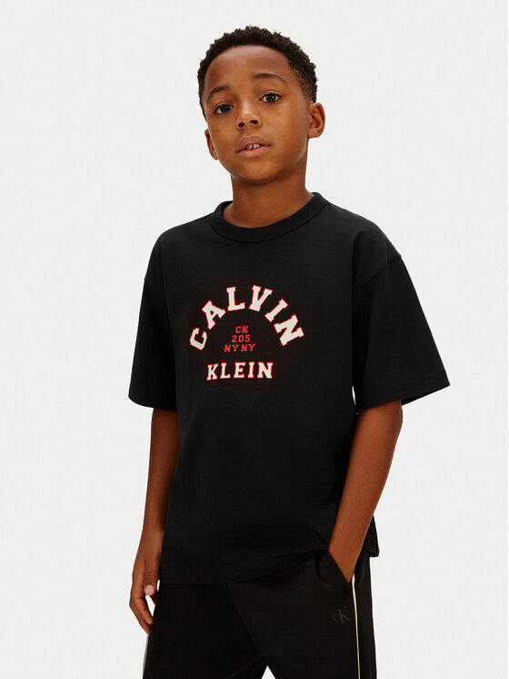Calvin Klein Jeans T-Shirt Varsity Graphic IB0IB02637 Czarny Regular Fit