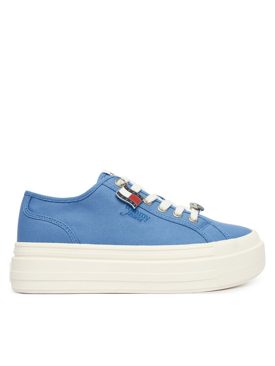 Tommy Jeans Sneakersy Tjw Flatform Sneaker Charms EN0EN02959 Niebieski