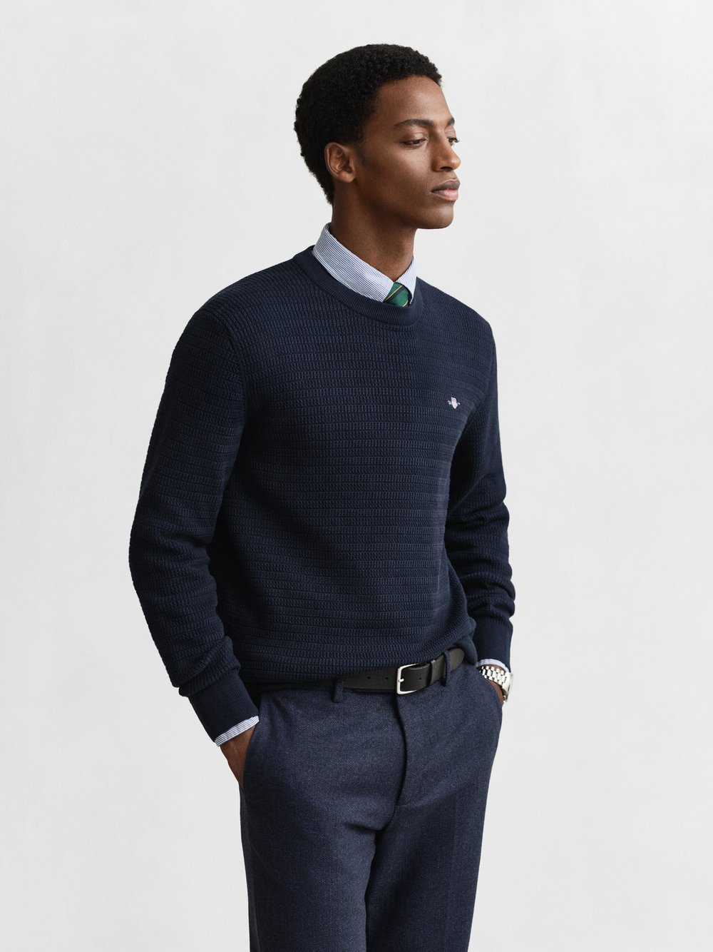 Gant Męski sweter z dzianiny Mężczyźni Bawełna niebieski, XL
