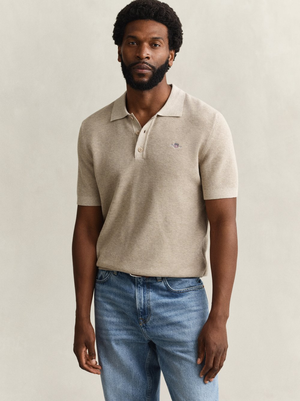 Gant Męska koszulka polo Mężczyźni Bawełna beżowy, XL
