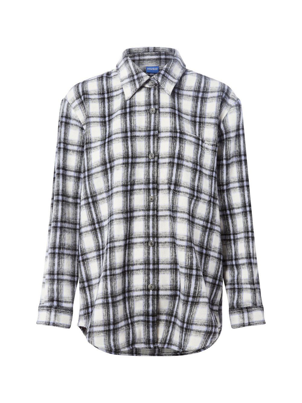 HUGO BLUE Damska koszula flanelowa - Ecristy Kobiety lila|czarny|biały, 36