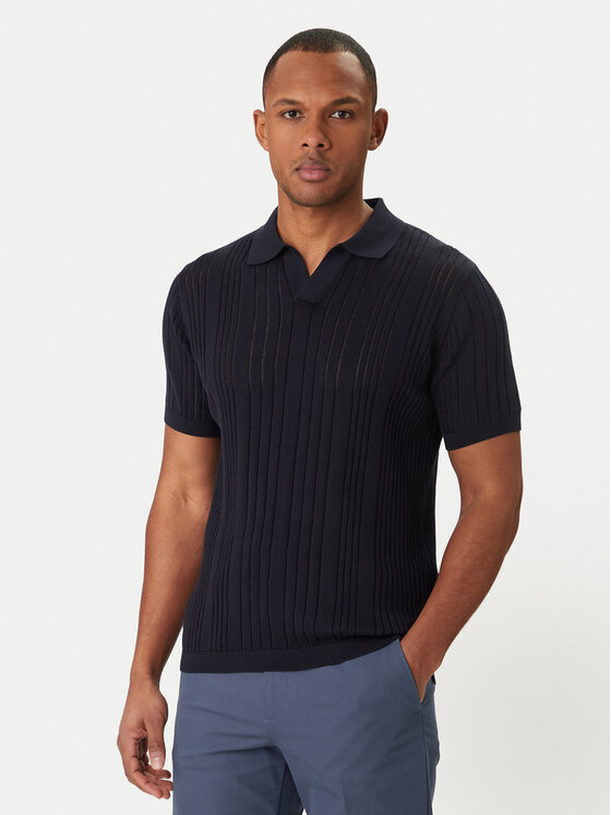 KARL LAGERFELD Polo 655016 562304 Granatowy Regular Fit