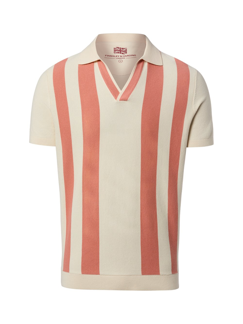 Finshley & Harding London Męska koszulka polo Mężczyźni Bawełna beżowy|pomarańczowy, S