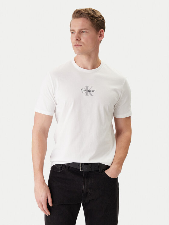 Calvin Klein Jeans T-Shirt LV04RB866G Biały Regular Fit