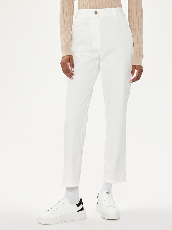 Gant Chinosy 4150261 Biały Slim Fit