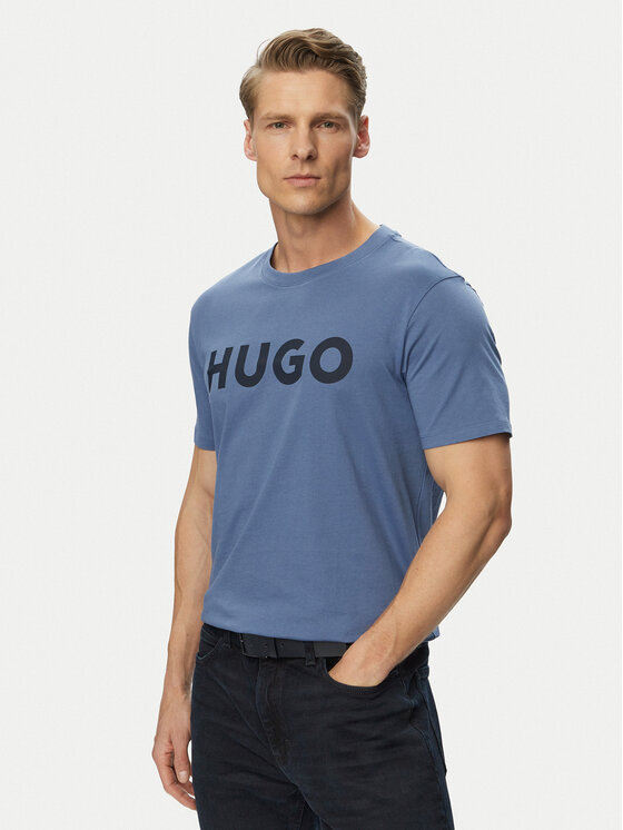 HUGO T-Shirt Dulivio 50467556 Niebieski Regular Fit