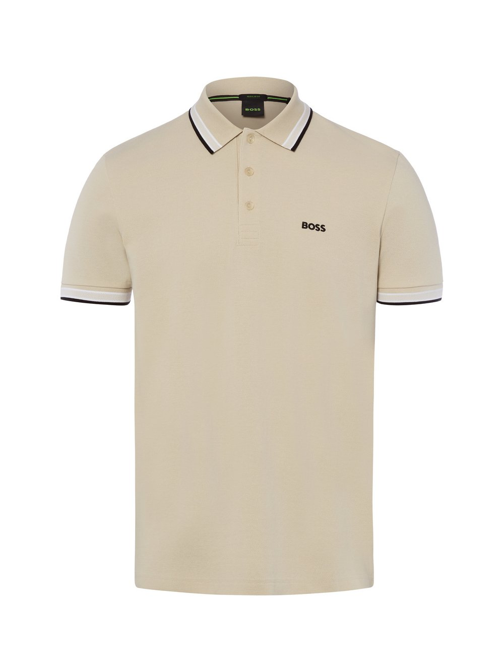 BOSS Green Męska koszulka polo - Paddy Mężczyźni Bawełna beżowy, L
