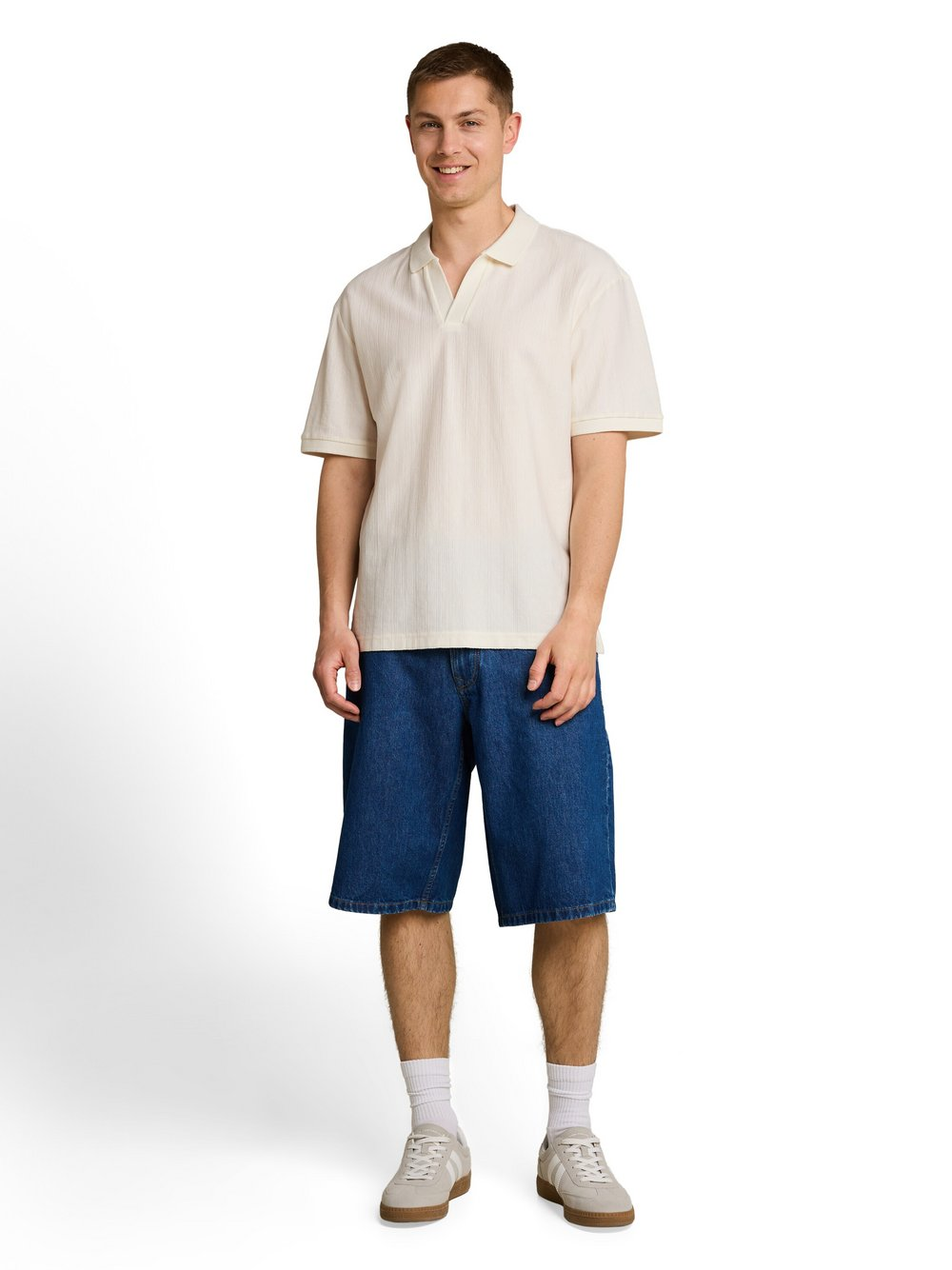 Tom Tailor Denim Męska koszulka polo Mężczyźni Bawełna (100%) biały, XL