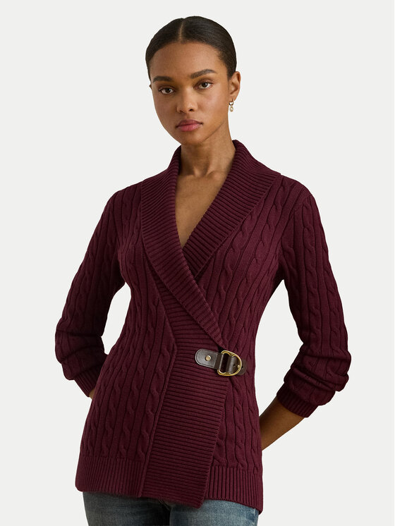 LAUREN RALPH LAUREN Sweter 200808258027 Bordowy Relaxed Fit