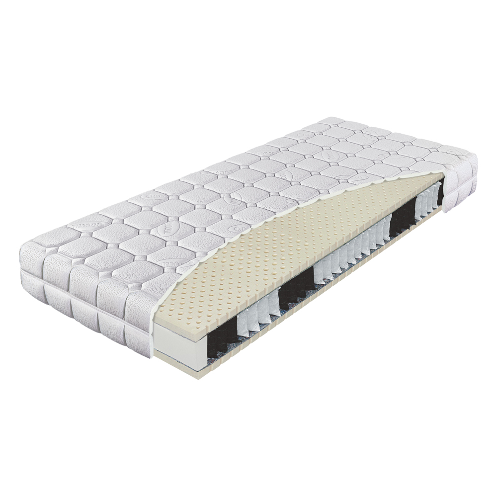 Materac Primator Bio Ex Royal Materasso 100x200 cm sprężyny kieszeniowe, wyrób medyczny, lateks, H3/H4 średnio twardy/twardy