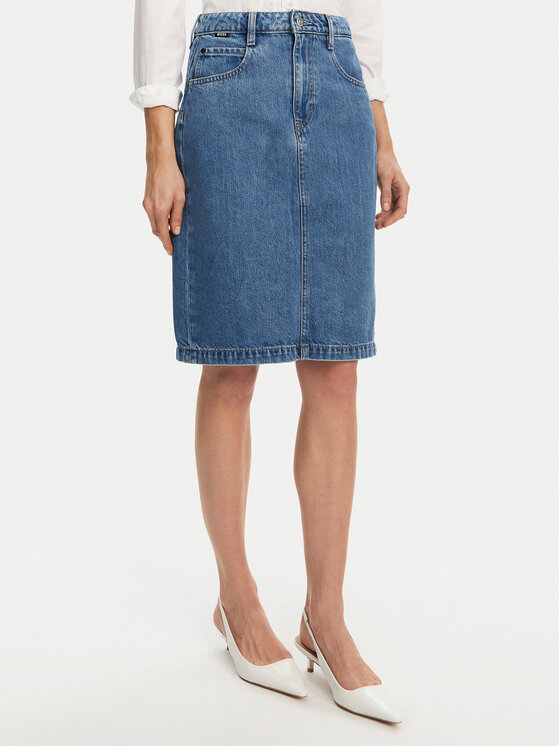 BOSS Spódnica jeansowa Cobaltide 50538596 Niebieski Regular Fit