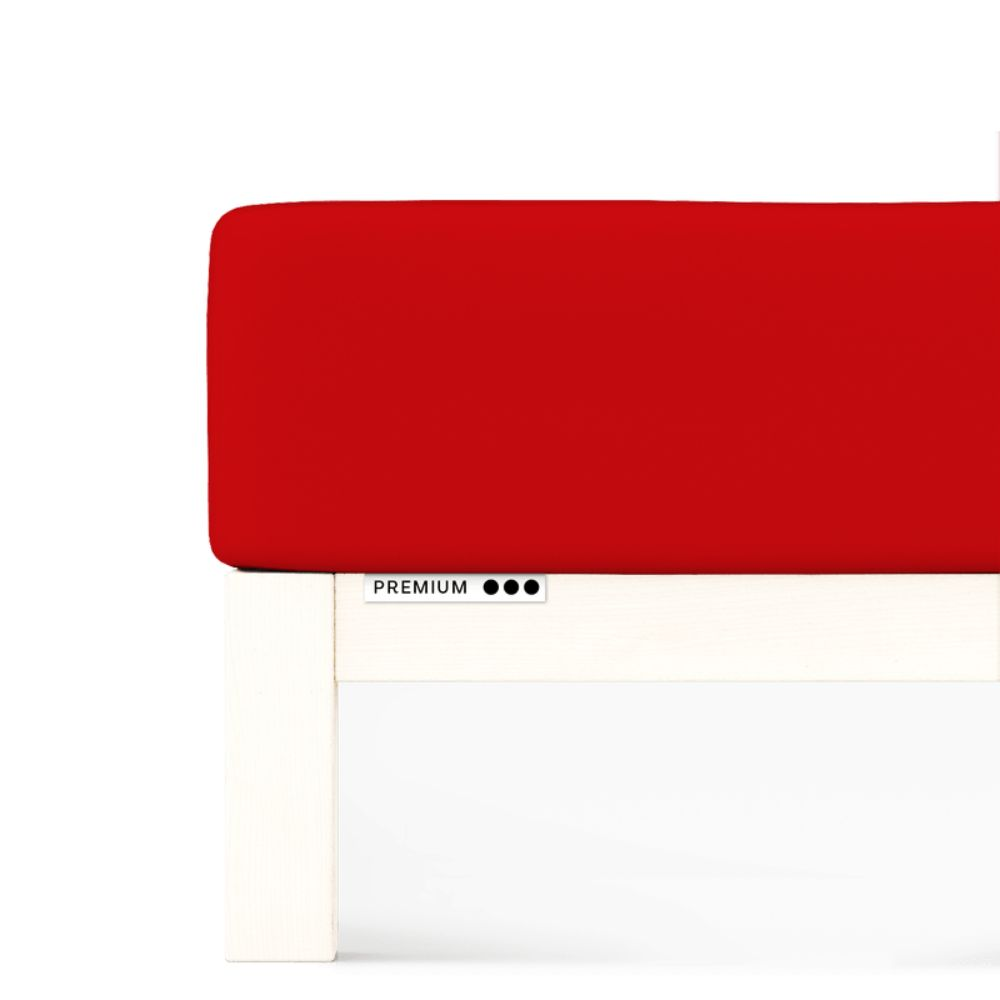 Prześcieradło Premium Schlafgut 120 x 200cm-130 x 220 cm Red Deep 285 bawełna, antyalergiczny