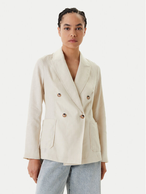 United Colors Of Benetton Marynarka 2AGHDW03E Beżowy Regular Fit