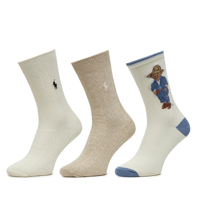 Zestaw 3 par wysokich skarpet damskich Polo Ralph Lauren
