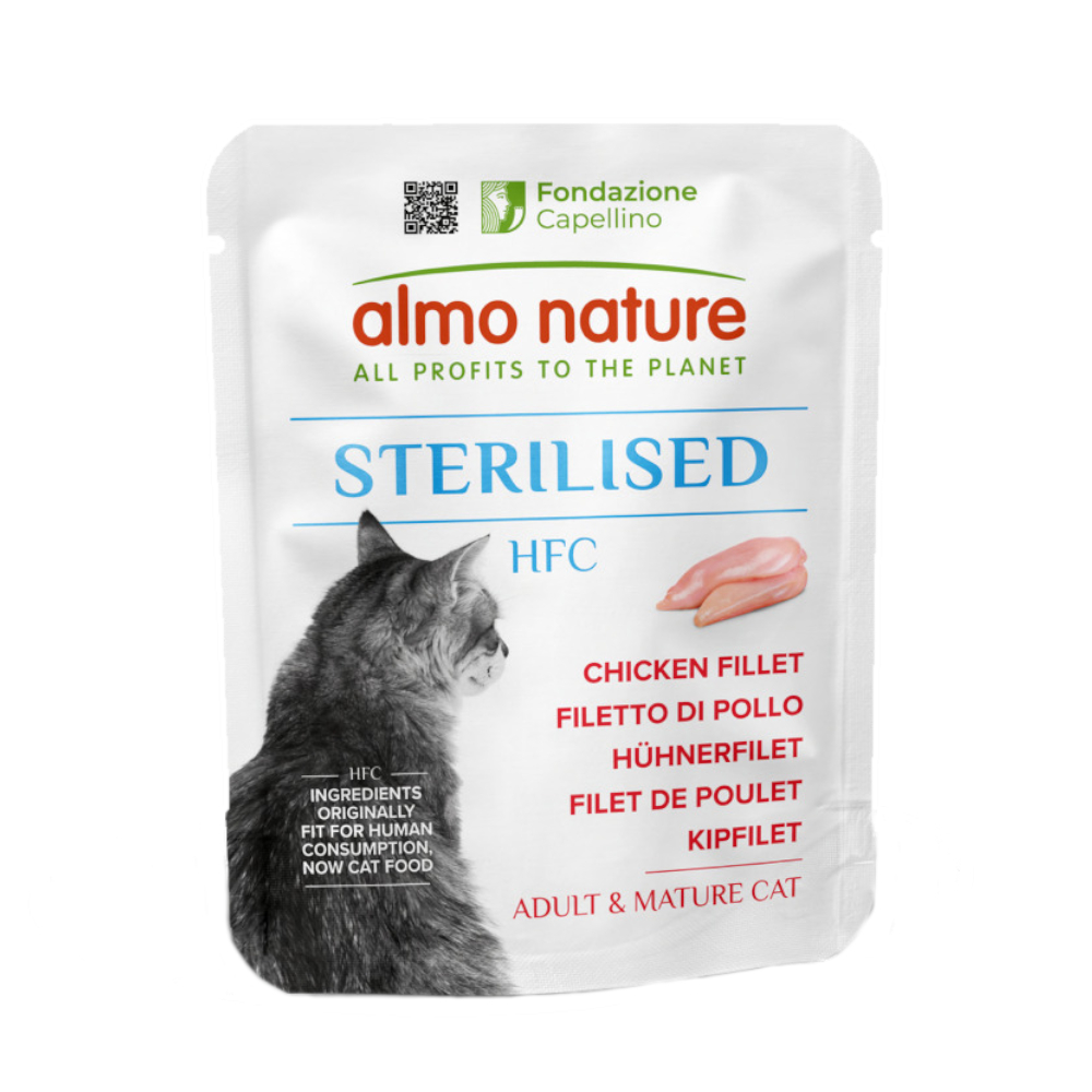 Megapakiet Almo Nature HFC Sterilised, 24 x 50 g - Filet z kurczaka
