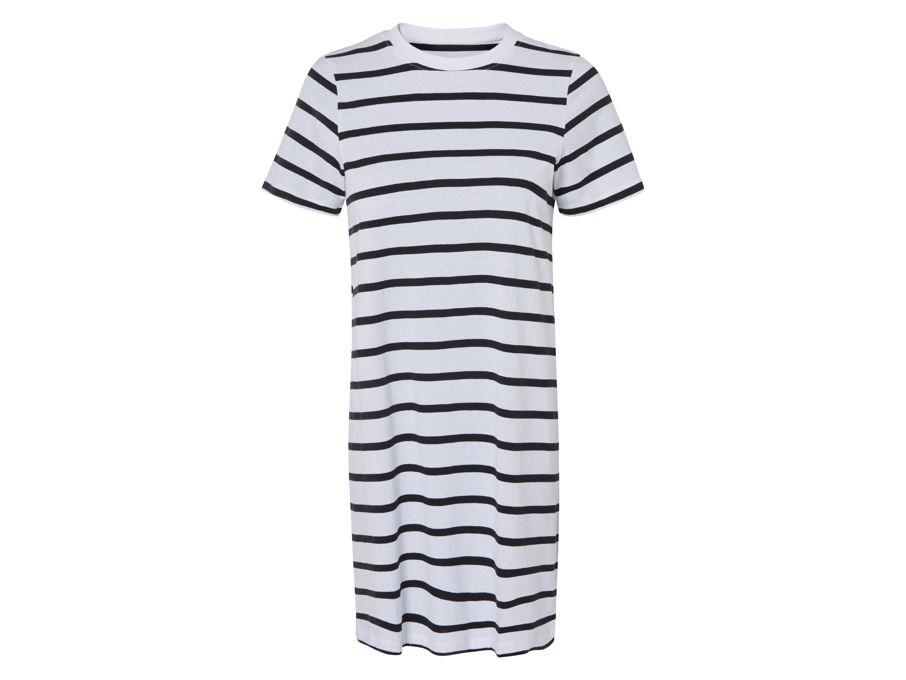 esmara® Sukienka t-shirtowa damska z bawełny organicznej (opony czarny/biały, XS (32/34))
