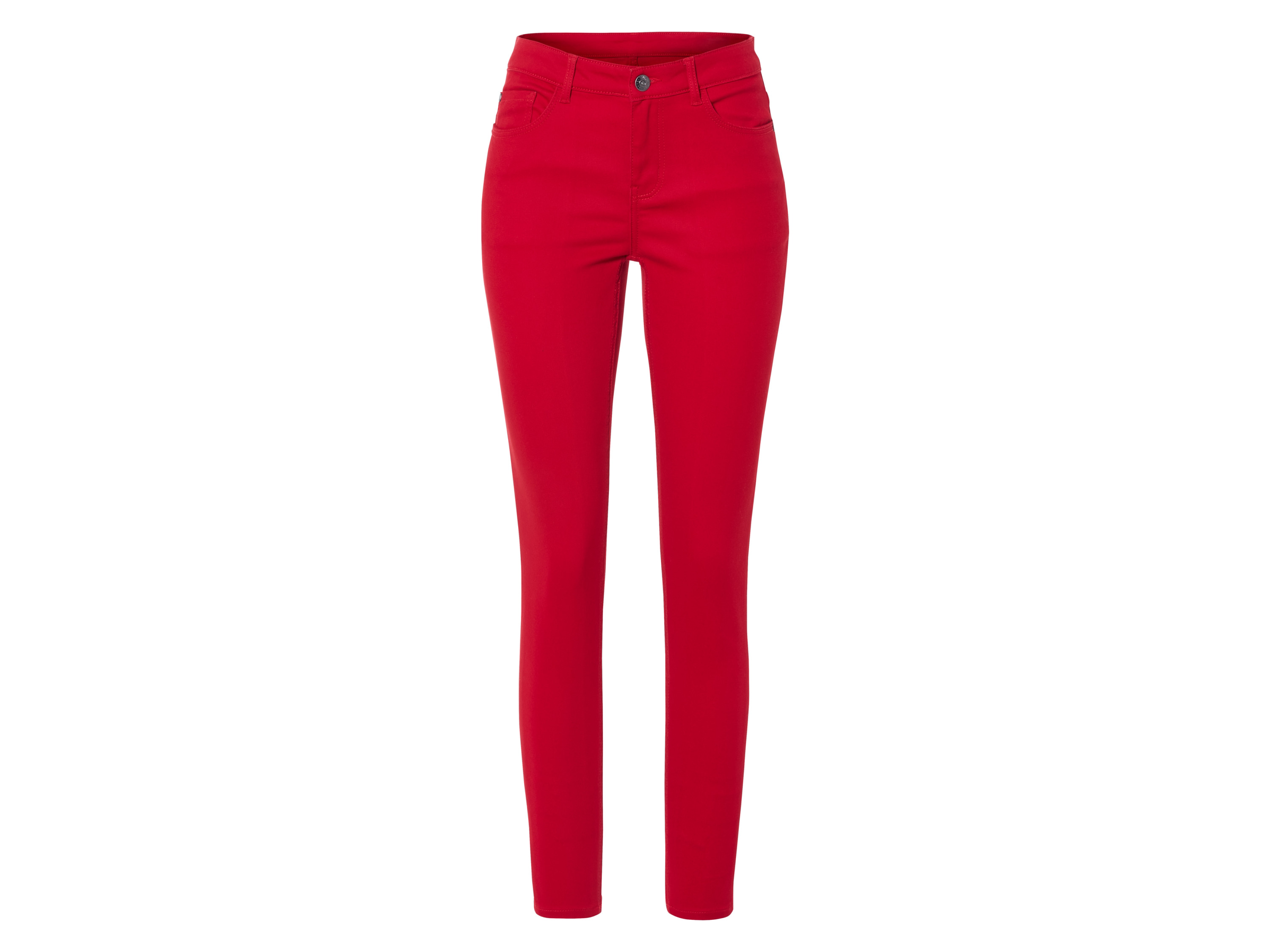 esmara® Jeansy damskie super skinny fit  (Czerwony, 38)