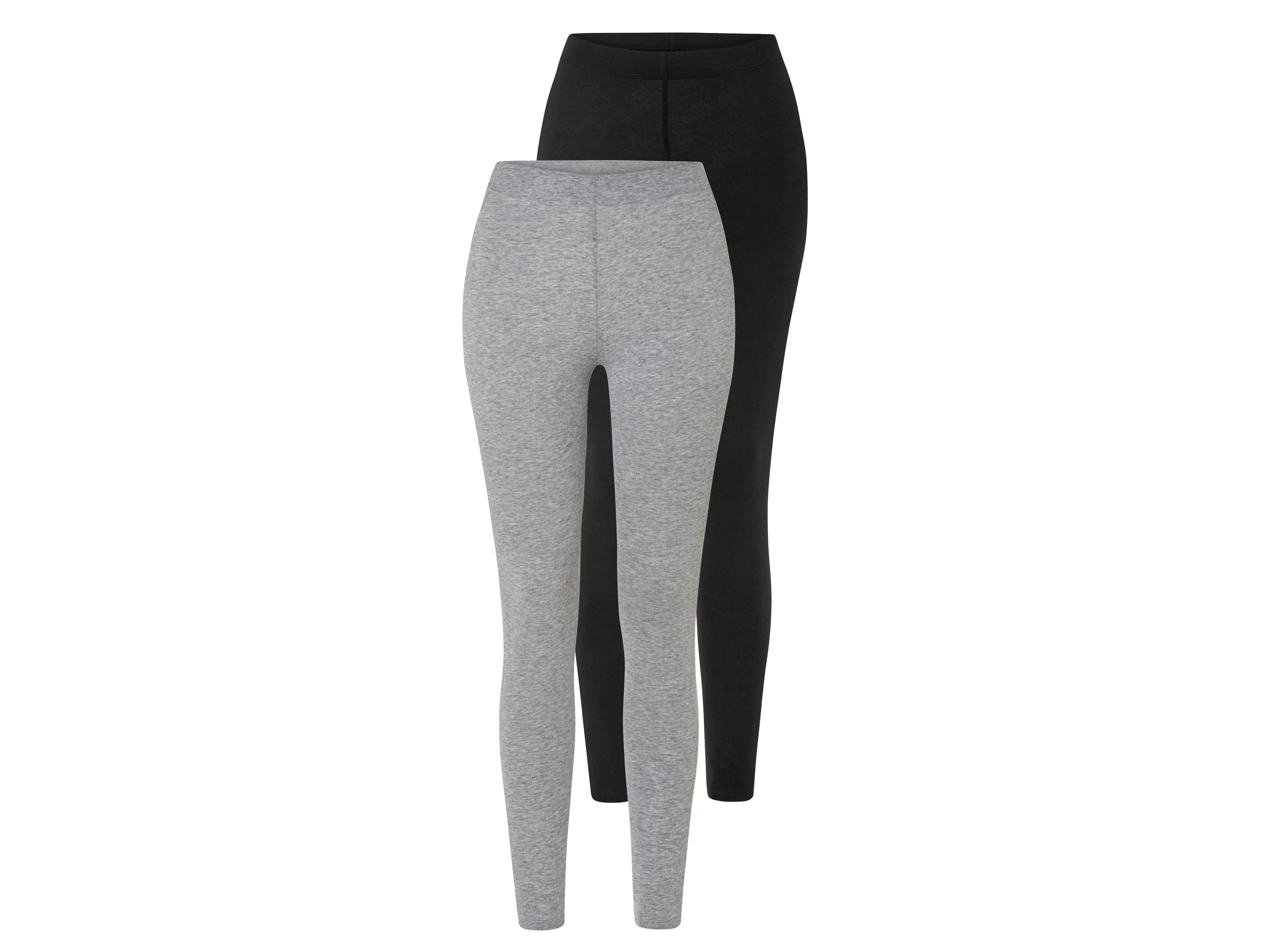 esmara® Legginsy damskie z bawełny organicznej, 2 pary (XL (48/50), Czarny/ szary)