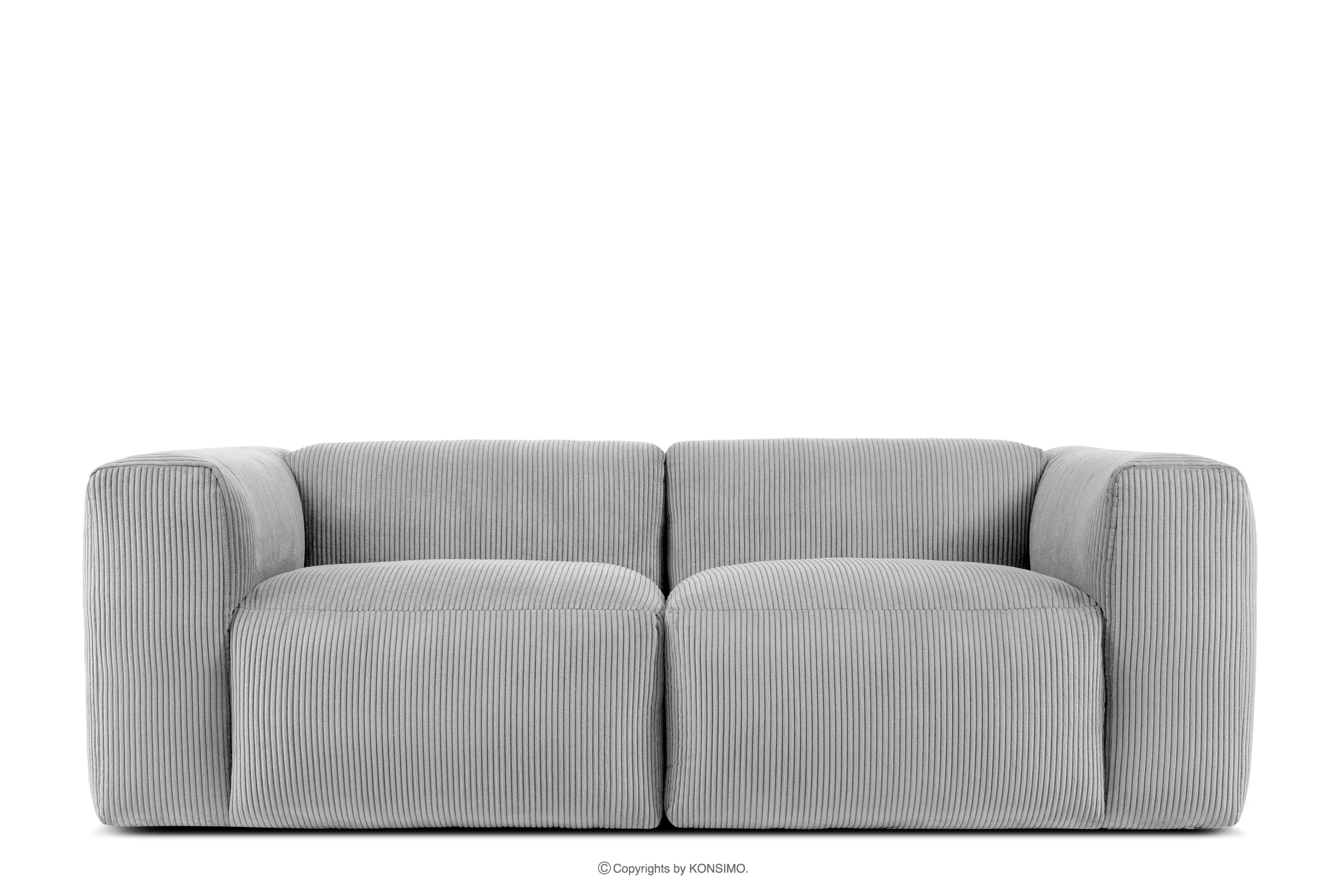 Sofa modułowa dwuosobowa w tkaninie sztruks jasny szary BUFFO