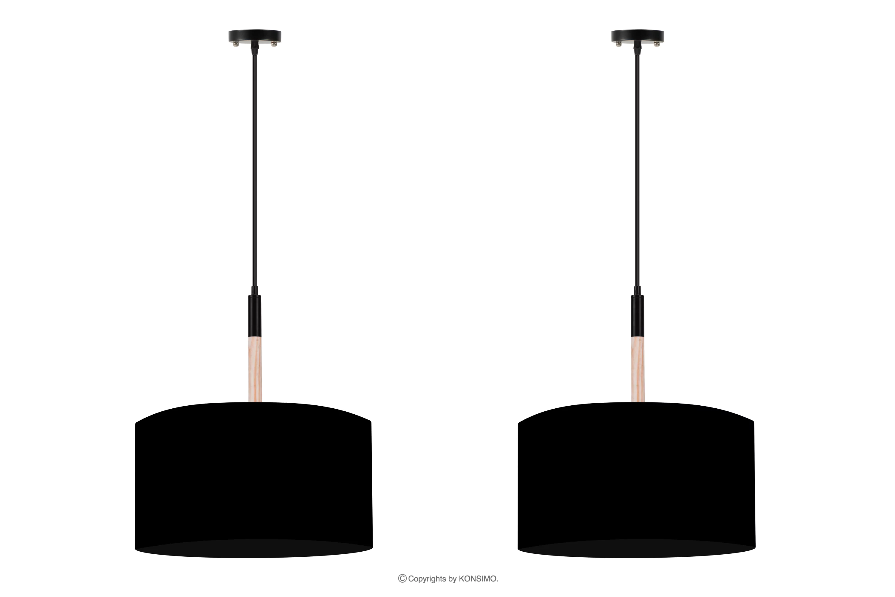 Lampa wisząca w stylu skandynawskim czarna 2szt PLISO