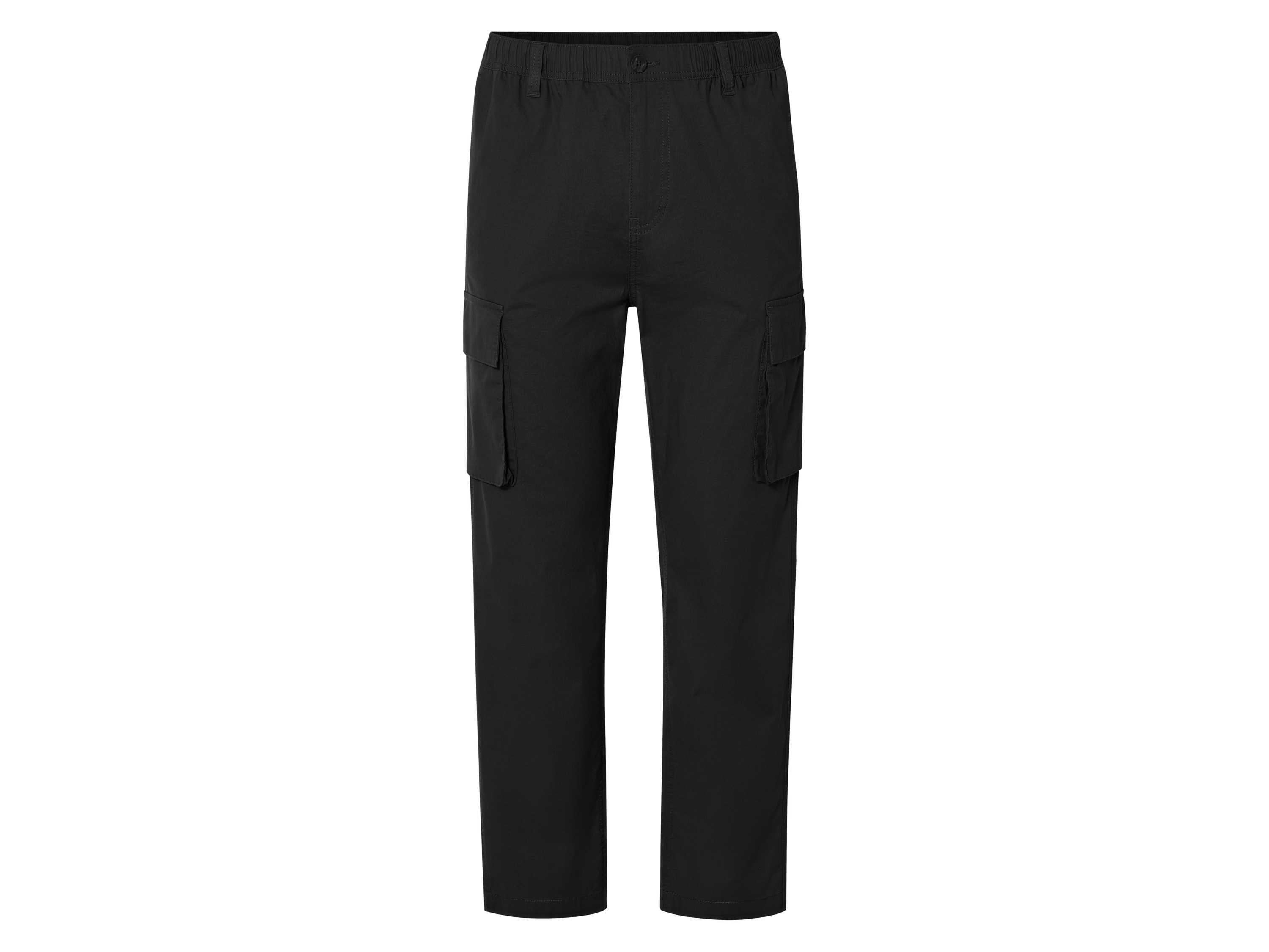 LIVERGY® Spodnie cargo męskie z bawełną (Czarny, S (44/46))