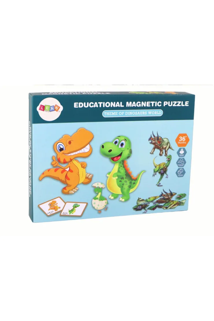 Puzzle magnetyczne z motywem dinozaurów