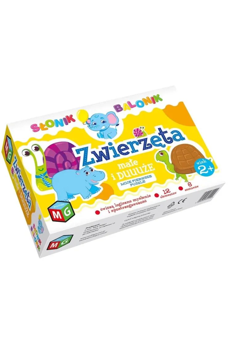 Puzzle Zwierzęta duże i małe Słonik Balonik