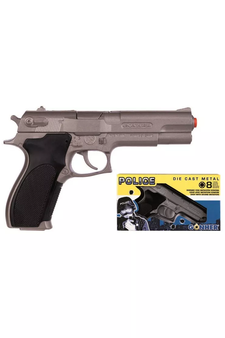 Metalowy pistolet policyjny 8 naboi