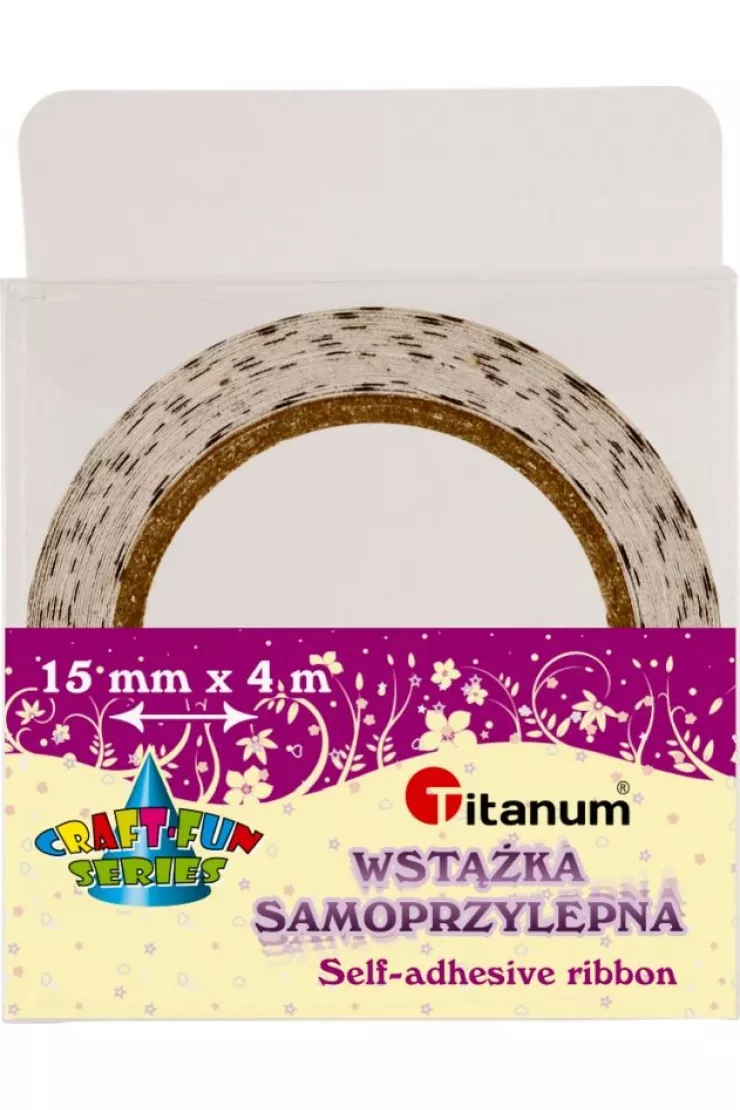 Taśma dekoracyjna ecru w czarne kropki