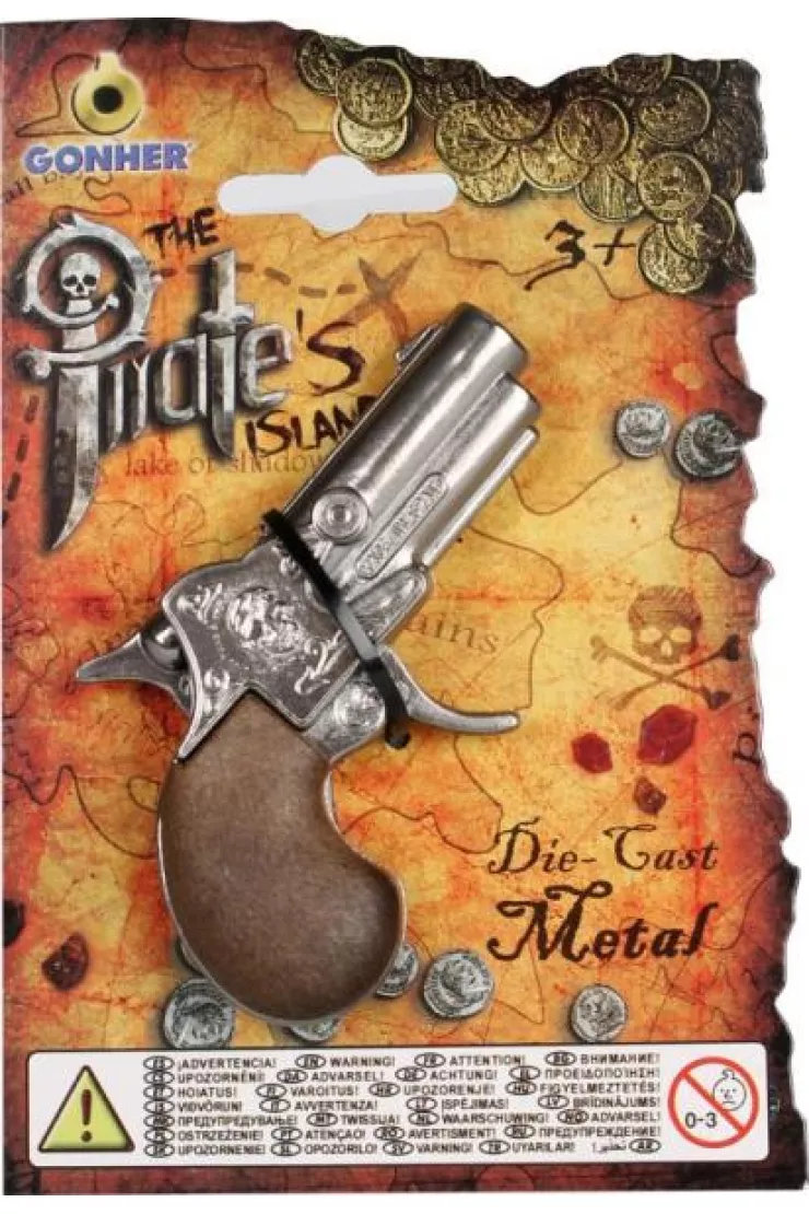 Mały metalowy pistolet pirata