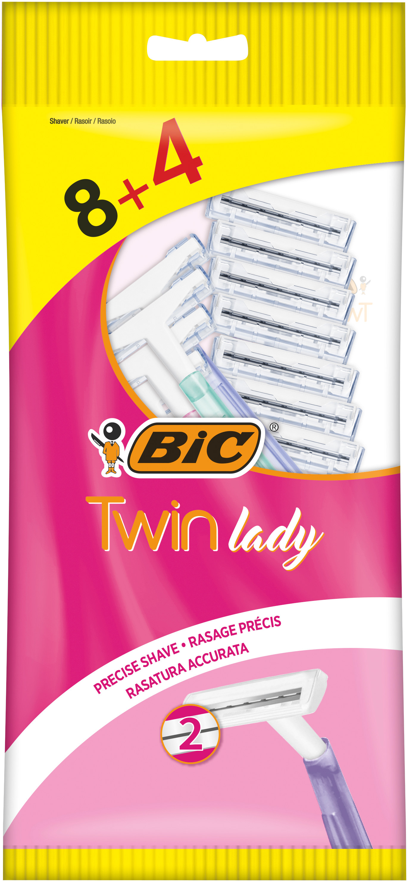 Bic Twin Lady Pouch Golarki 8+4Szt