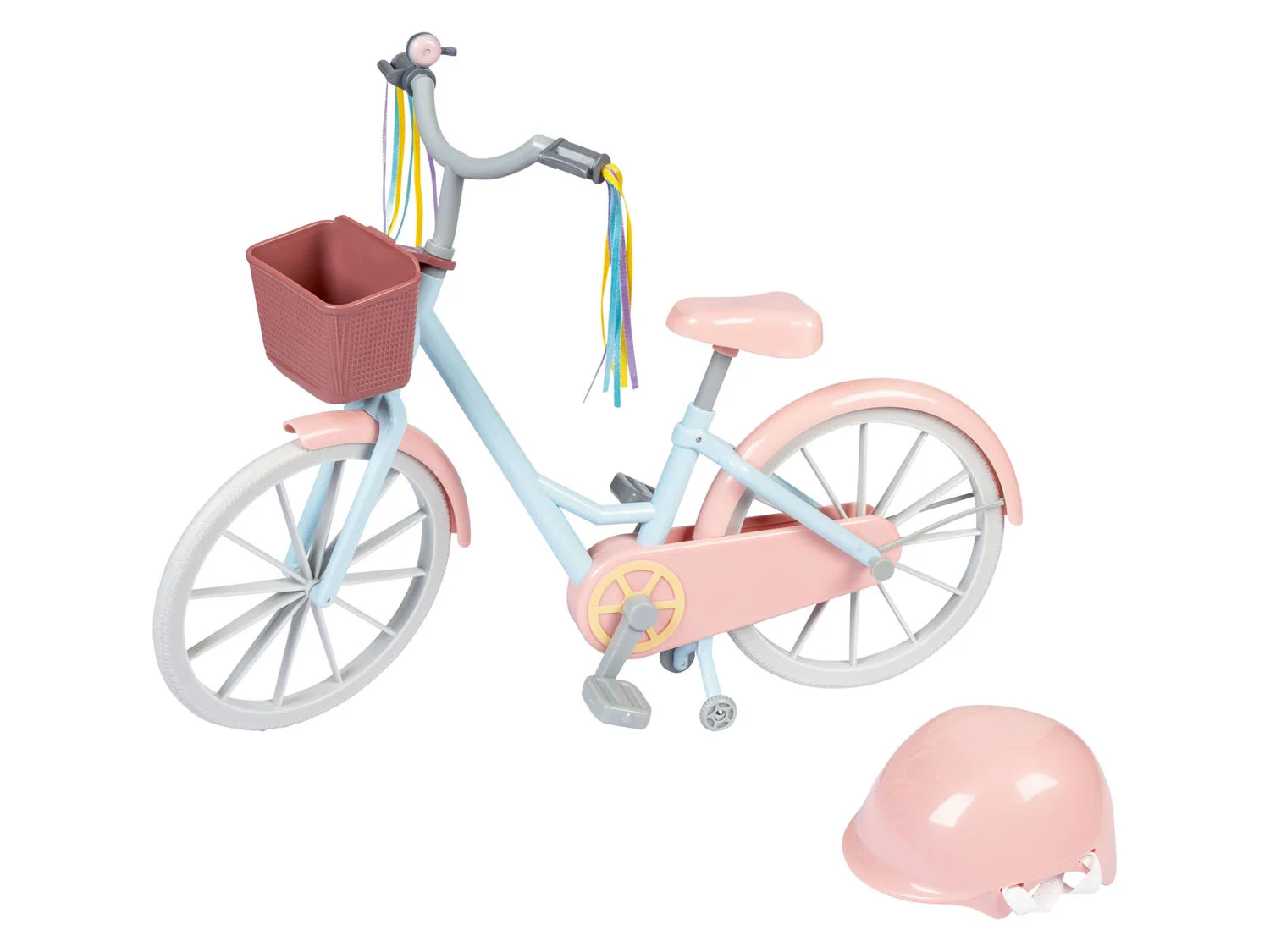 Playtive Akcesoria dla lalek, pasują do lalki Julia, 1 zestaw (Rower i kask) miniaturka