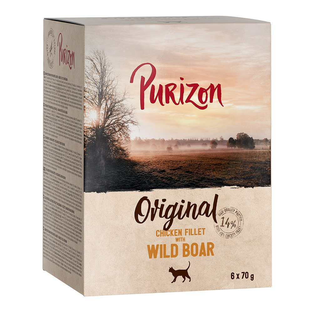 Purizon Adult, bez zbóż, 6 x 70 g  - Filet z kurczaka i dziczyzna