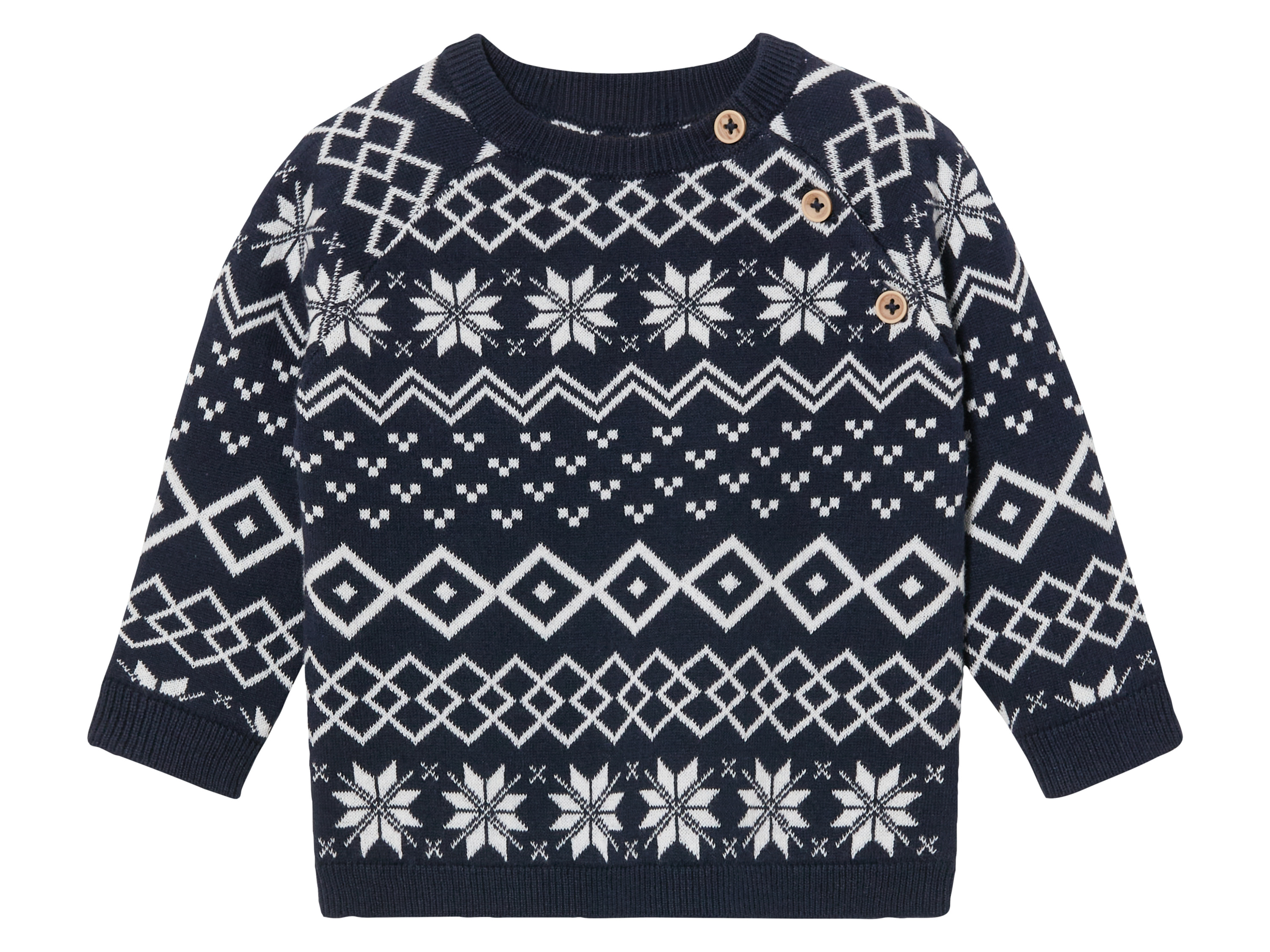 lupilu® Sweter dziecięcy z dzianiny, wzór norweski (50/56, Niebieski) miniaturka