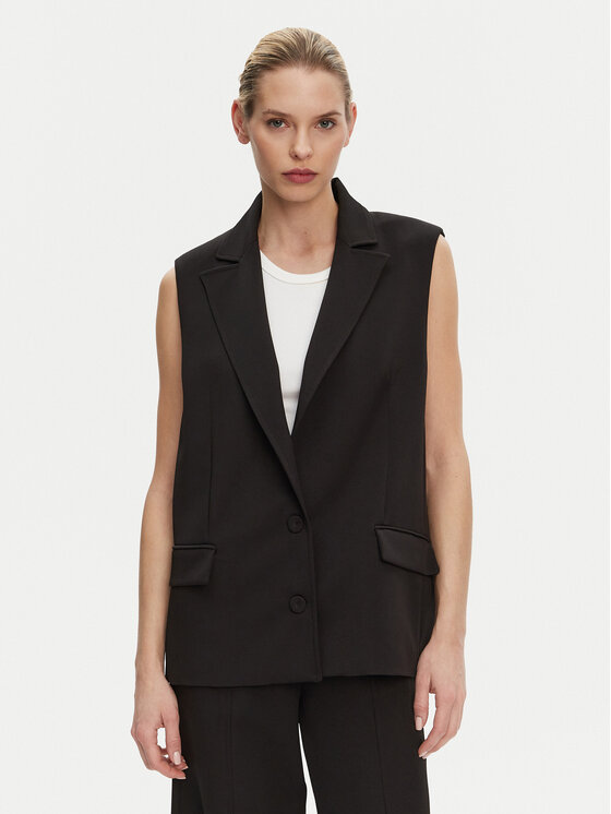 Patrizia Pepe Kamizelka 8S0512/A375-K103 Czarny Regular Fit