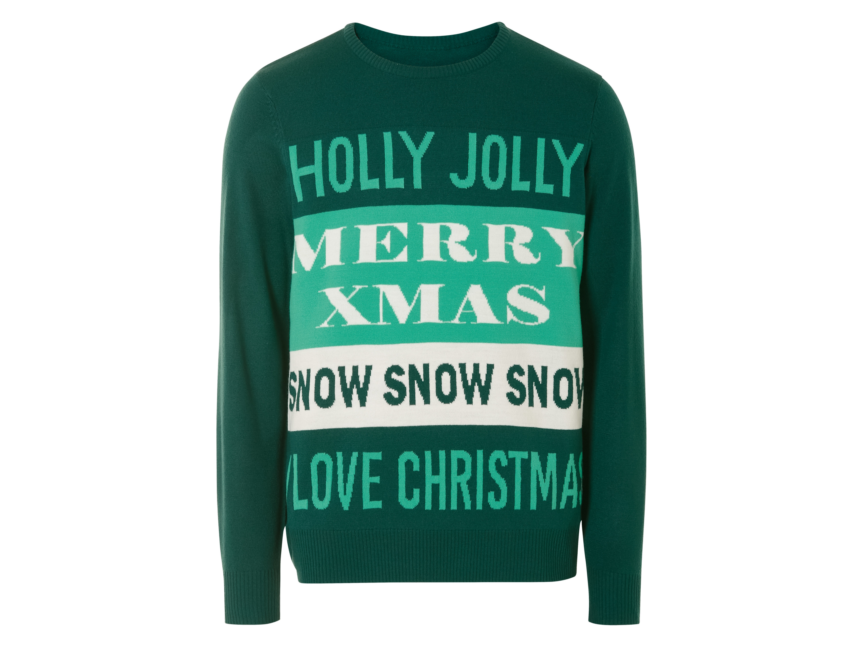LIVERGY® Sweter świąteczny męski z dzianiny (Zielony, XL (56/58))