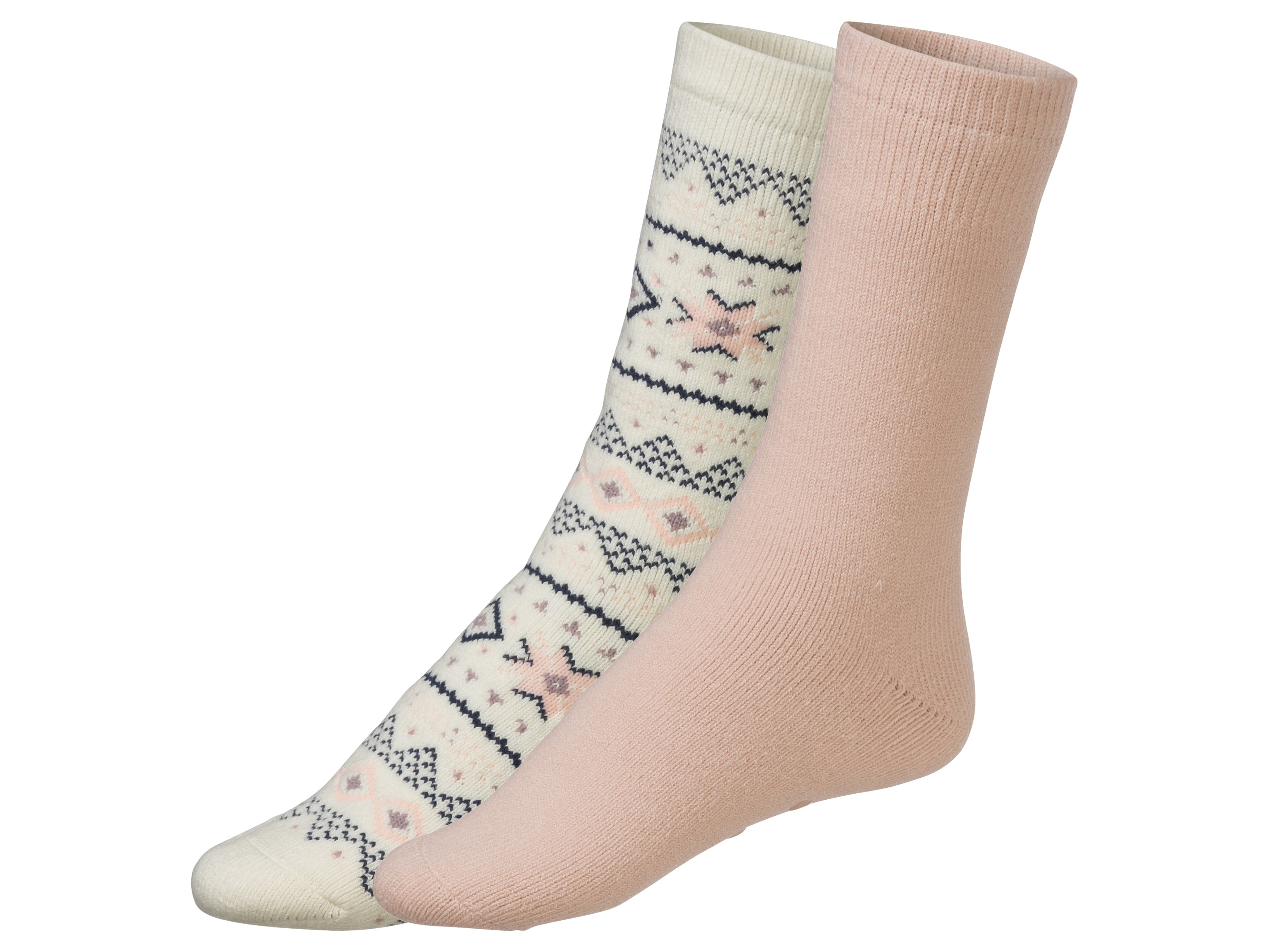 esmara® Skarpety termiczne damskie, 2 pary (35-38, biały/jasnofioletowy) miniaturka