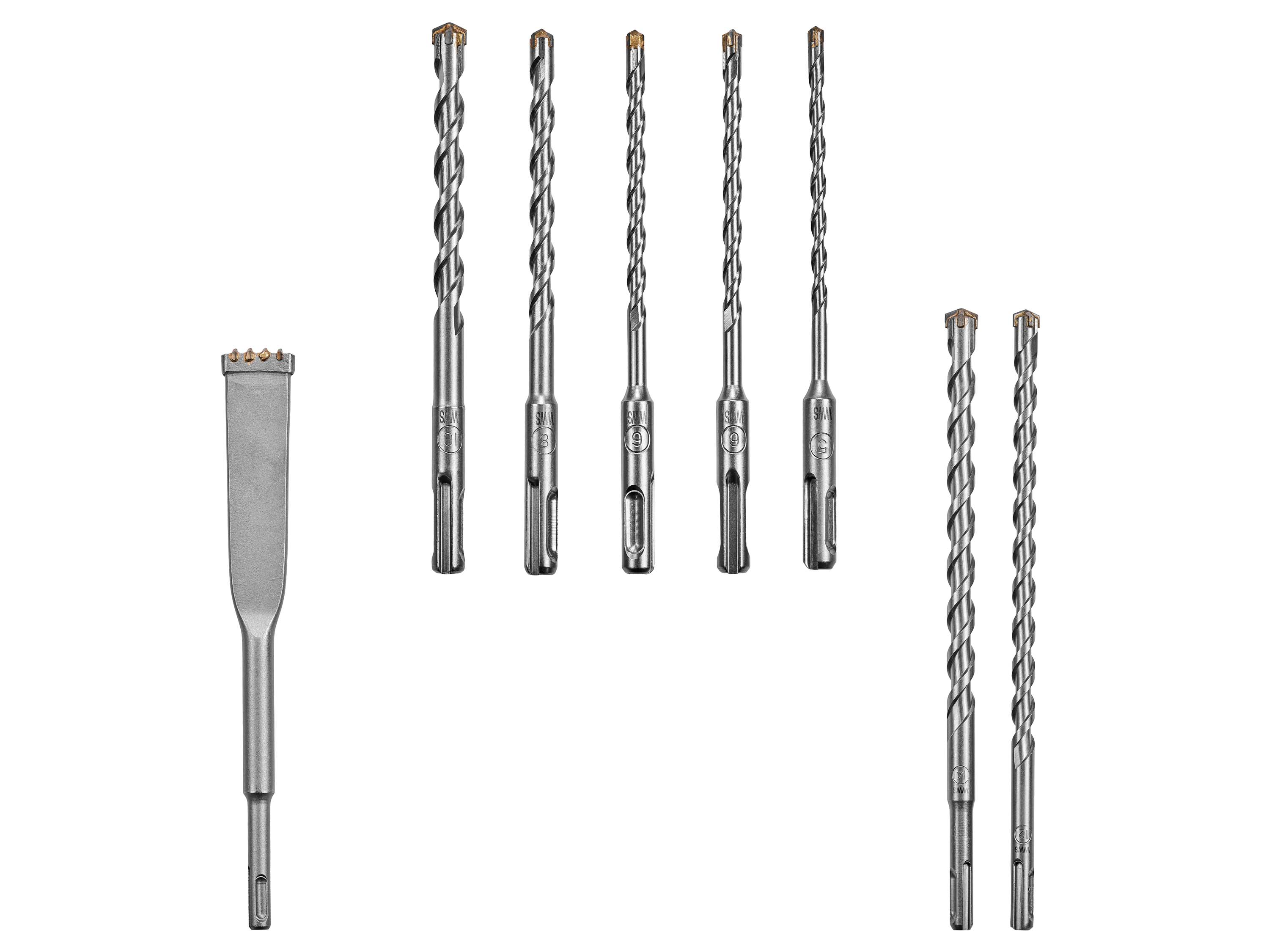 PARKSIDE PERFORMANCE® SDS Plus Zestaw wierteł »PSBSP 2 A1« / »PSBSP 5 A1« / dłuto »PSMP A A1«