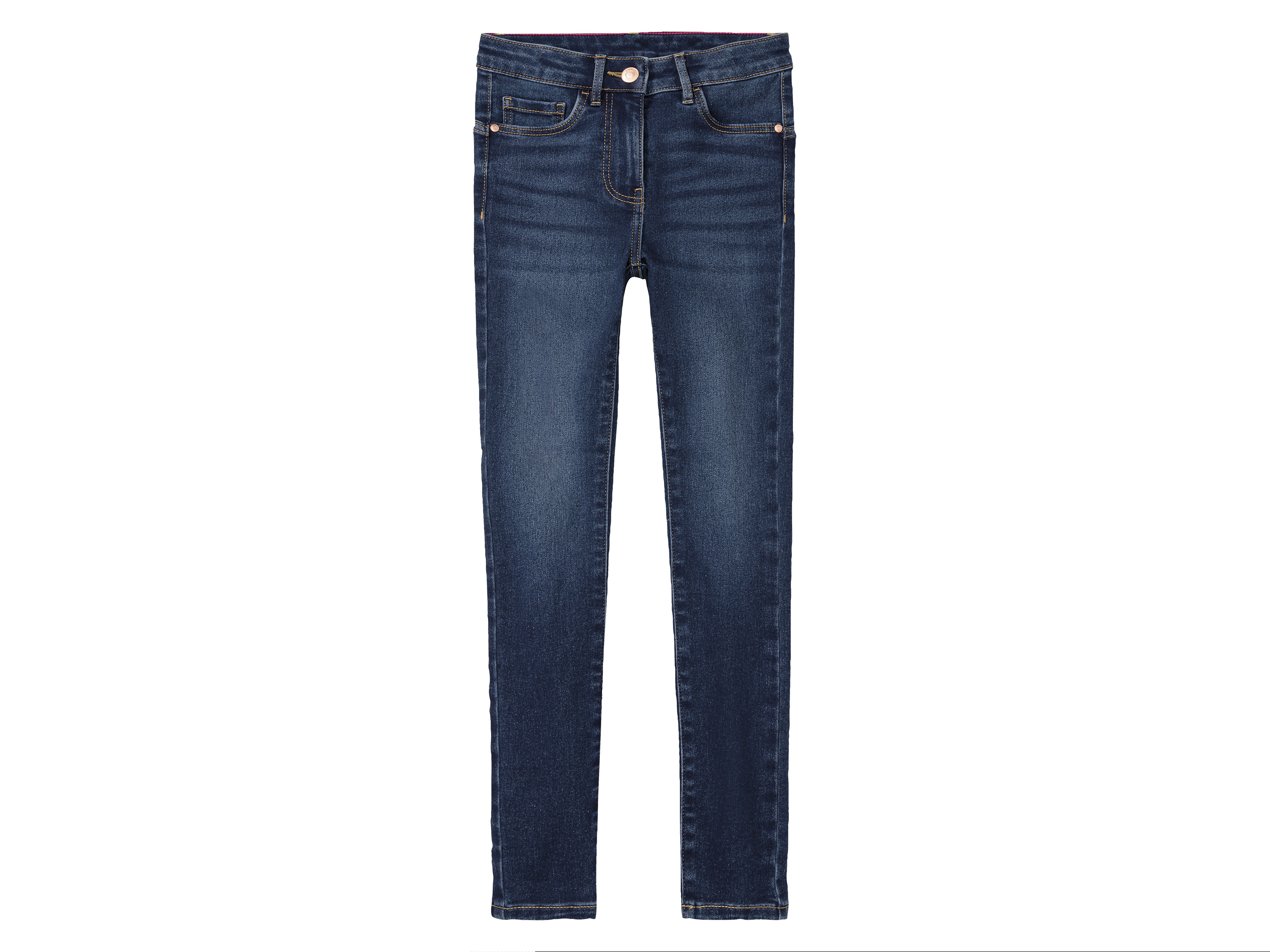 pepperts!® Jeansy dziewczęce z wysokim stanem, super skinny fit (146, Ciemnoniebieski)