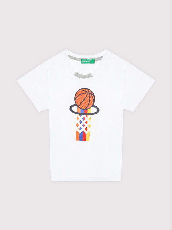 United Colors Of Benetton T-Shirt 3096C154U Biały Regular Fit