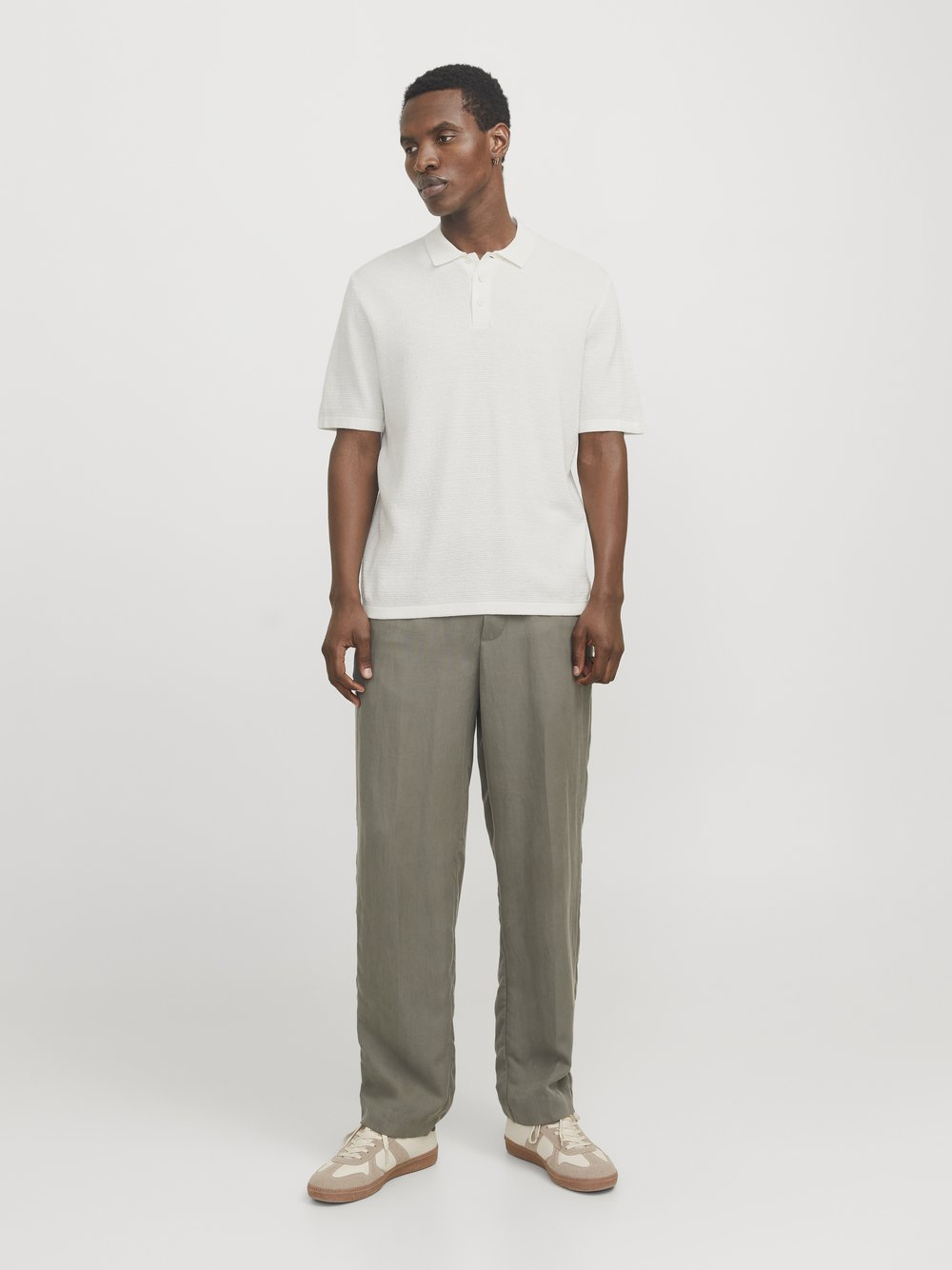 Jack & Jones Męski T-shirt z dzianiny - JJEgeorge Mężczyźni biały, M