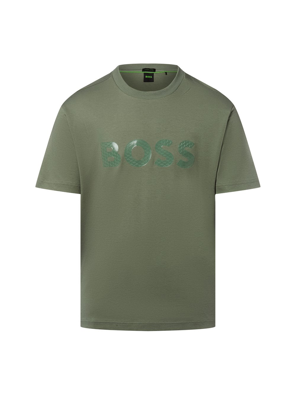 BOSS Green Koszulka męska - Mirror Iconic Mężczyźni Bawełna zielony, XL