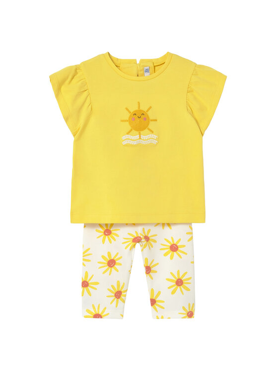 Mayoral Komplet t-shirt i legginsy 1751 Żółty Regular Fit