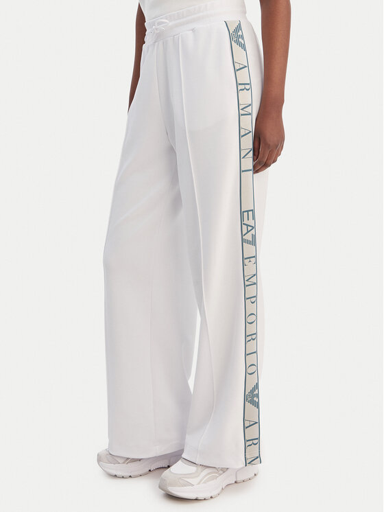 EA7 Emporio Armani Spodnie dresowe 7W001155 AF12501 U0002 Biały Relaxed Fit