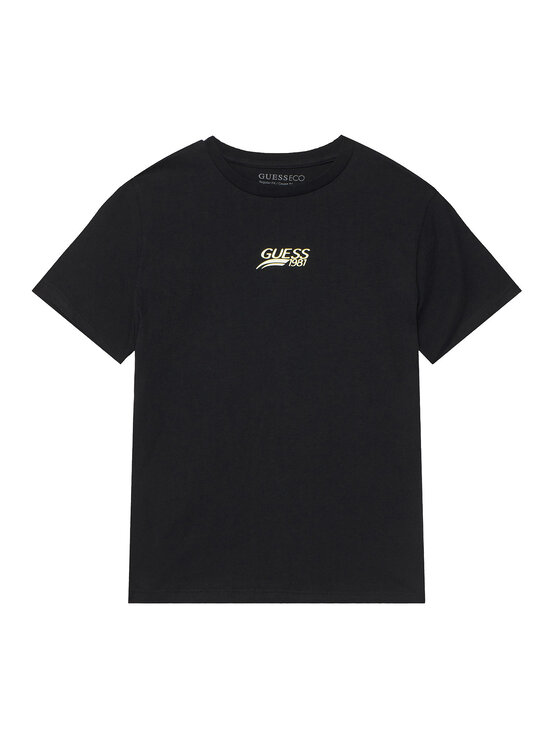Guess T-Shirt L6RI10 K8HM4 Czarny Regular Fit