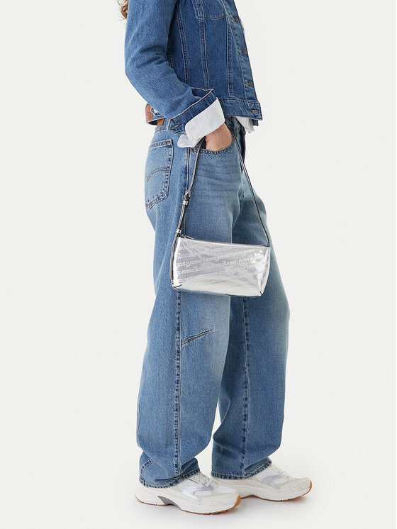 Tommy Jeans Torebka Tjw Must Metallic Shoulder Bag AW0AW18009 Srebrny