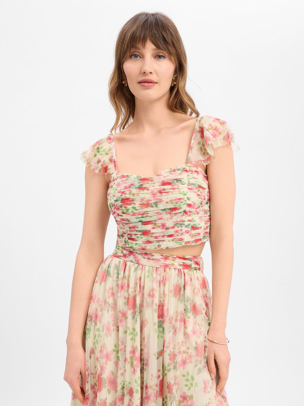 Marie Lund Damski crop top Kobiety żółty, 42