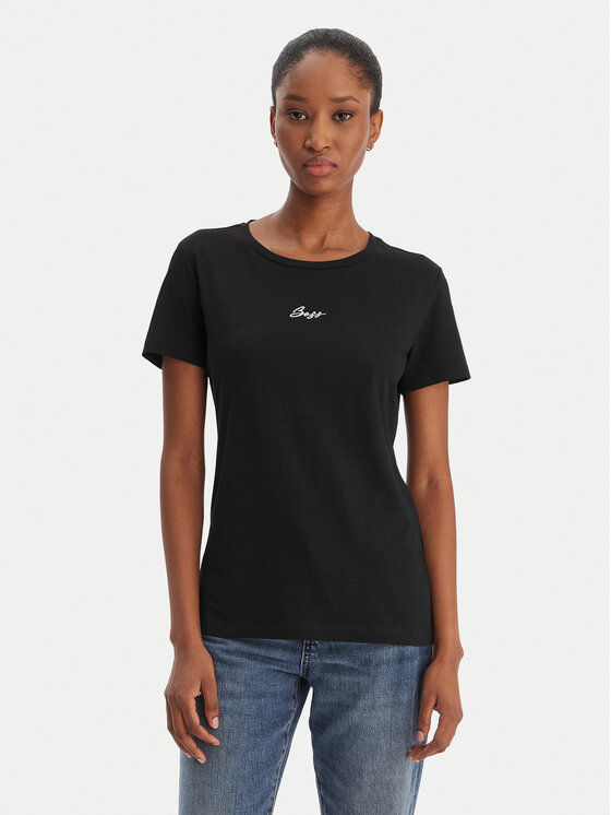 BOSS T-Shirt Elove 50554696 Czarny Slim Fit