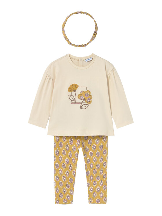 Mayoral Komplet bluzka i legginsy 2744 Żółty Regular Fit